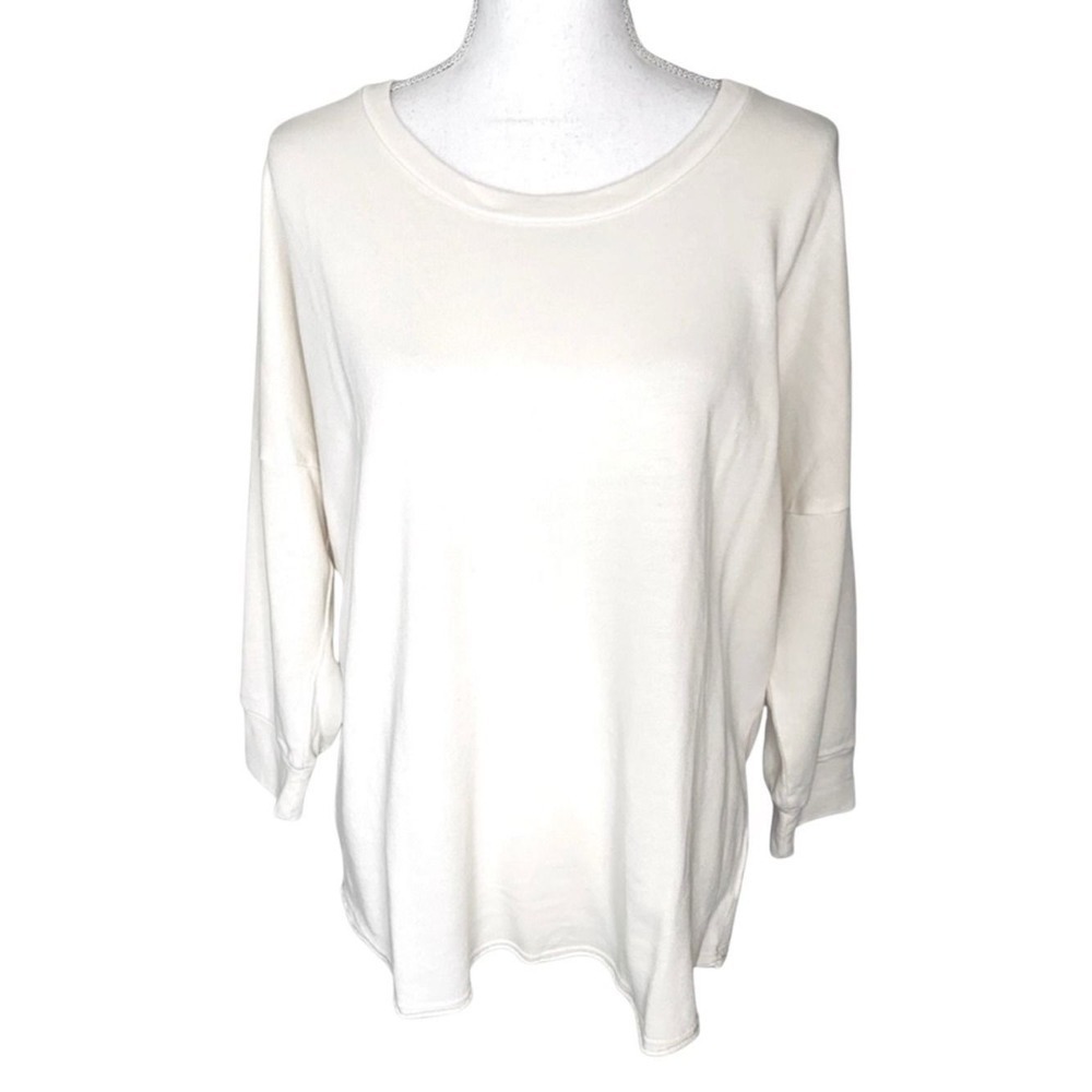 Lanston Cutout Back Sweatshirt Top 3/4 Sleeve Women Medium Cotton Tencil NWT